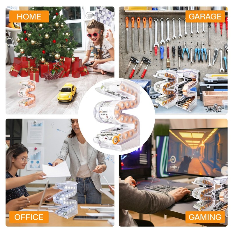 Kalinar Battery Ladder Organizer Case for AA Batteries - Stackable