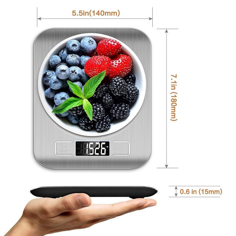 ZONSEL 1 Pack Food Kitchen Scale, LCD Display Digital Grams