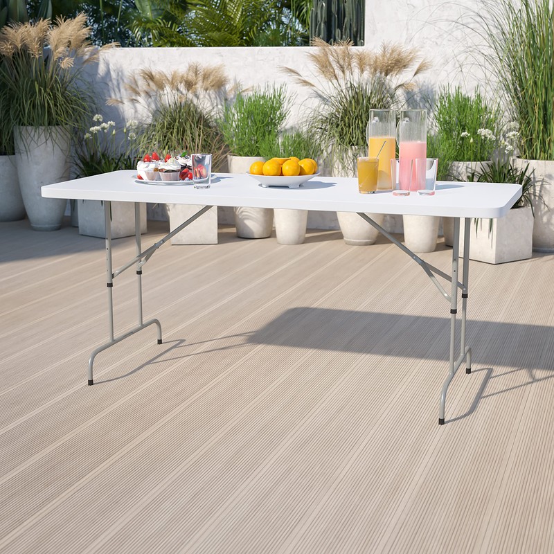 Flash Furniture Kathryn 6' Rectangular Adjustable Plastic Folding Event Table,