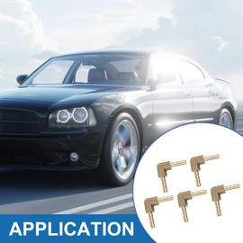 A ABSOPRO Brass Hose Connector 4 mm Brass Hose Connector 90 Degree Angle with Thread for Car Air Water Gas Oil (Pack of 5)