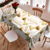 WedDecor Christmas Table Cloth Rectangle Polyester Tablecloth with Merry Christmas