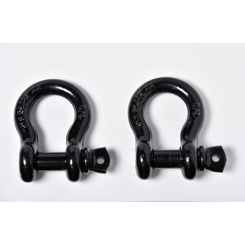 2 Pack Black - Rigging 5/8" Bow Shackles D Ring