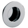 Circular Low Profile Recessed Flush Pull - 80mm Diameter- Bright