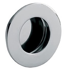 Circular Low Profile Recessed Flush Pull - 80mm Diameter- Bright Stainless Steel | Inset Drawer Flush Pulls - Recessed Sliding Cabinet Door Pull Handle - Inset Design