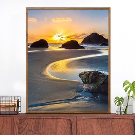 Yimofy Beach Diamond Painting Kits for Adults, 5D DIY Full Drill Seaside Scenery Diamond Art for Home Wall Decor 12 x 16 Inches (Rocks)