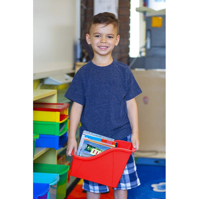 Storex 6 Pack Blue Book Bins Letter Size Storage Container