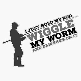 Generic, Funny Fishing Sticker Decal Bumper Sticker 5 inch