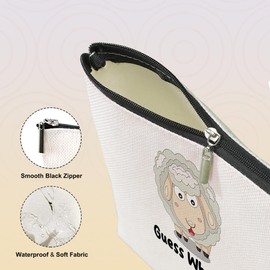 VICBOU Funny Sheep Makeup Bag Sheep Gifts for Girls Sheep Supplies Accessories Cute Cosmetic Bag for Women Girls Animal Sheep Lovers Sister Best Friends Graduation Mothers Day Birthday Gifts