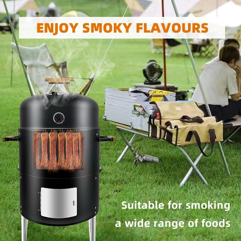 Joyagrill 16" BBQ Smoker Grill Built in Thermometer, Air Vent