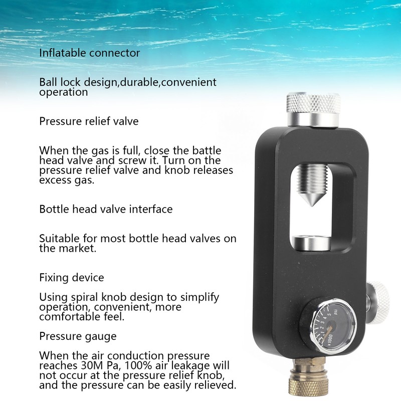 DIDEEP Scuba Adapter for Diving Equipment Large Bottle to Small
