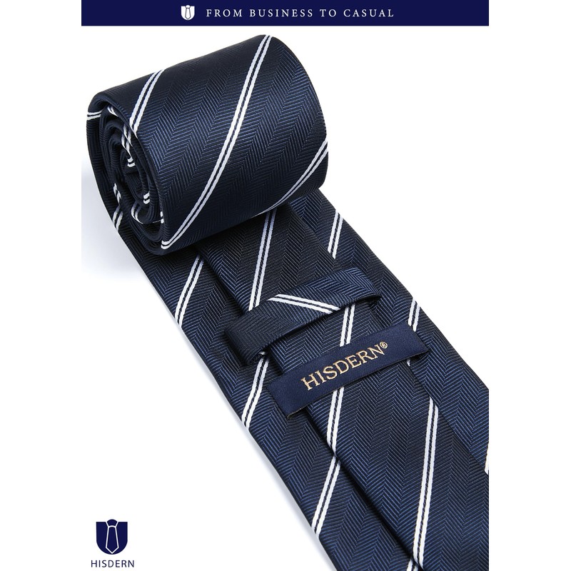 HISDERN A3-02 Washable Necktie, Chief, Clip, Set of 3, Width