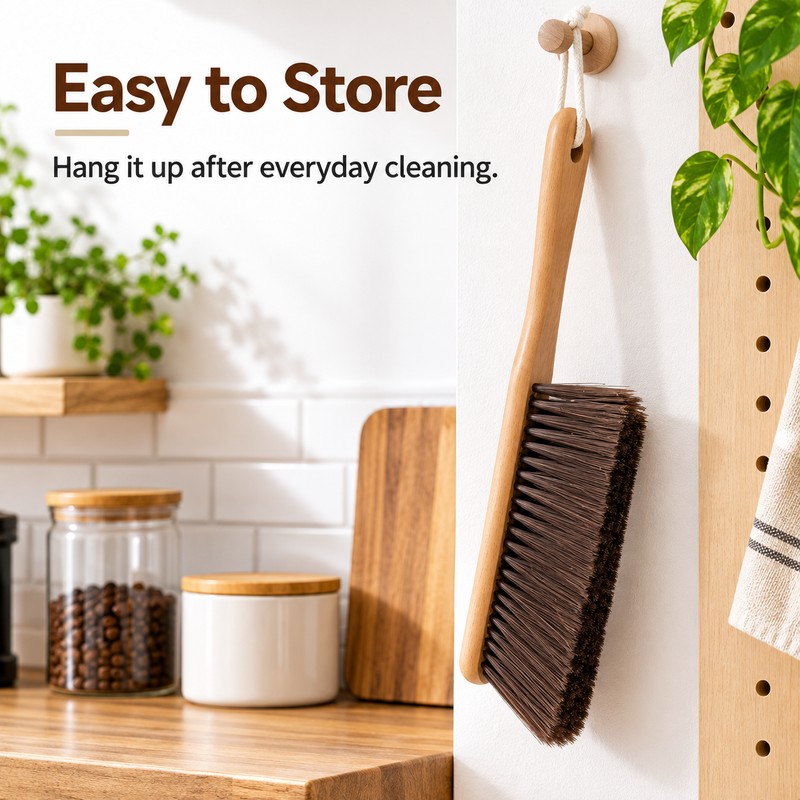 Wooden Cleaning Brush for Coffee Grinder & Desktop Use –