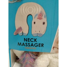 Health Touch Neck Massager Vibration White/Multicolor Unicorn Plush Polyester