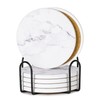 Absorbent Coasters for Drinks ,Ceramic Coaster Set of 6 with
