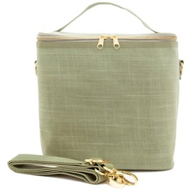 SoYoung Large Linen Insulated Lunch Poche, Sage Green