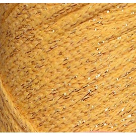 Lukche Cotton and Polyester Macrame Cord 3mm 224 Yards, 75% Cotton, 25% Metallic Polyester, Colored Macrame Cord Crochet Macrame Bag Craft for Wall Hangers, Bags, Bottom Plates, Carpets (Yellow)