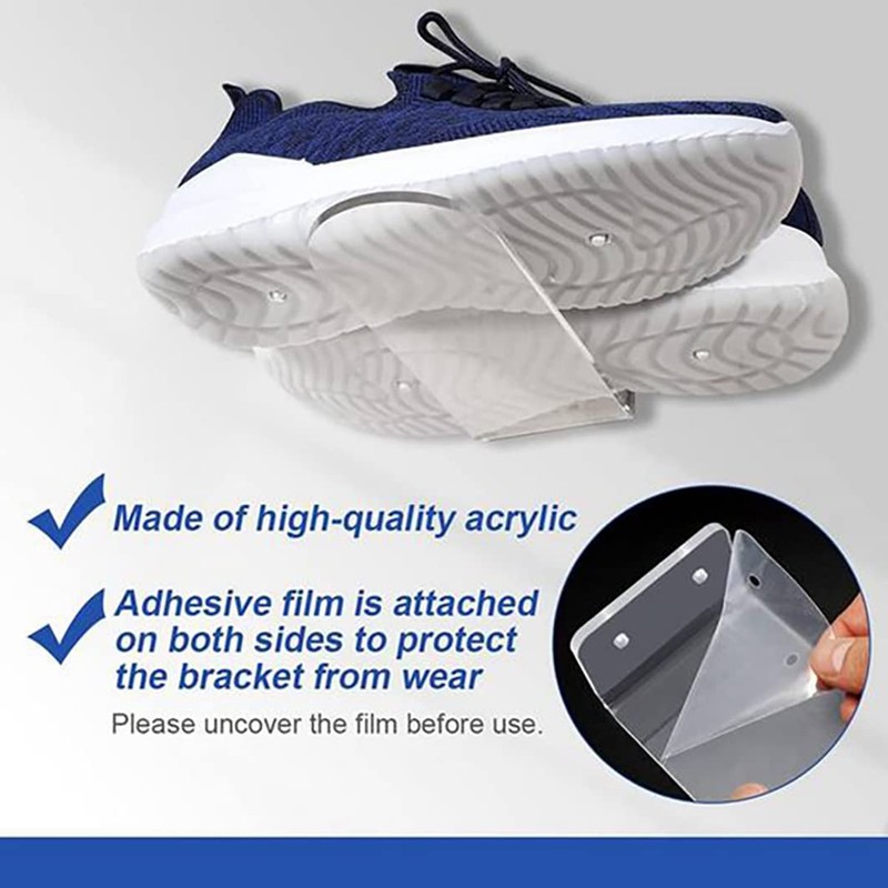 Hopbucan Floating Shoe Display Shelves for Wall Mount 8,Clear Acrylic