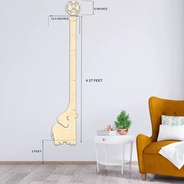 Children's Growth Measurement Chart, Easily Removable Without Damaging Walls, Allowing Kids to DIY Their Own Height Stickers. Dimensions: 7.9 * 63 inches. (Elephant)