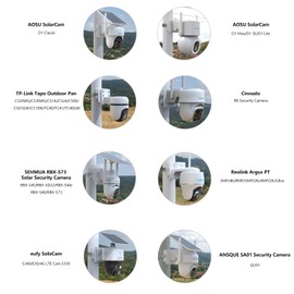 No-Drill Security Camera Pole Mount, Universally for eufy SoloCam S340/SoloCam E30, AOSU SolarCam D1 SE/Max, SEHMUA 2K/ Reolink Argus PT Camera, ANSQUE GU01/SA01, Tapo Outdoor Pan/Tilt (White)