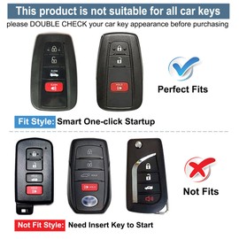 2PCS Key Fob Cover Case Compatible with Toyota RAV4 Camry Highlander Corolla Accessories, Sturdy ABS Key Protector for Toyota Smart Key 4 Button (Red + White)