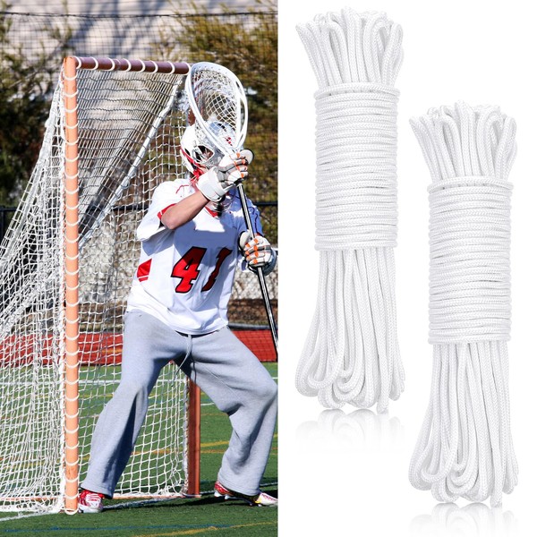 Wowangce 2 Pcs Lacrosse Goal Net Lacing Cord 92ft Long,