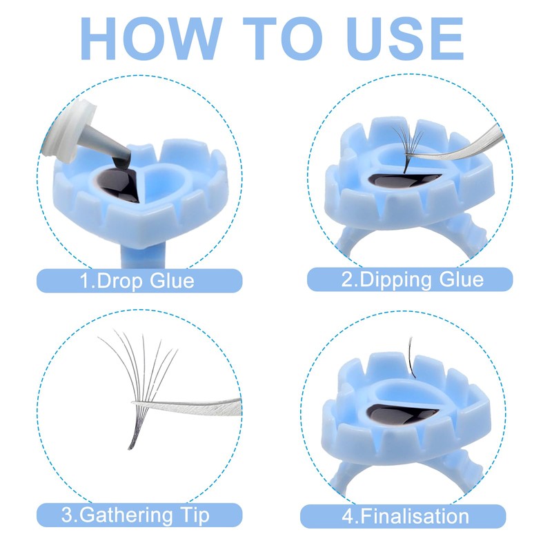 200 pieces of disposable plastic adhesive rings Eyelash adhesive rings