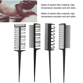 Professional Hairdresser Comb Set for Hair Coloring Dying and Highlight Salon Barber Tool with Ergonomics Handle Non Slip Design Carbon Fiber Material