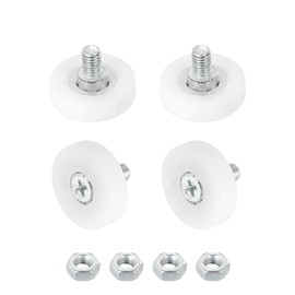 QUARKZMAN Drawer Rollers, Nylon Cupboard, Drawer Roller, Replacement Wheels, Bearings, 29 mm, Drawer Positioning Rollers, Sliding Guides with Nuts for Furniture Parts, Cabinet, Pack of 4