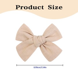 6 Pcs Linen Fabric Hair Bows, Girls Headdress Print Flower Bowsr, Cute Bow Hairs Alligator Clips, Cotton Hair Bows for Girls Bangs Hairstyle Hairpin Accessories