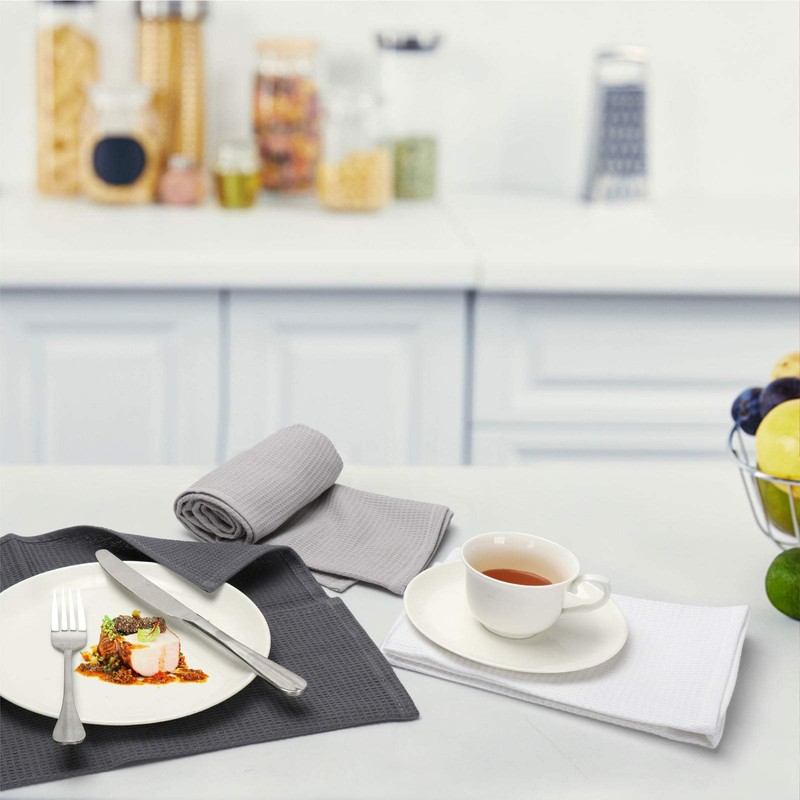 Jennice House Geschirrtücher Set, Baumwoll Waffelgewebe Küchentücher, Handtücher in großer