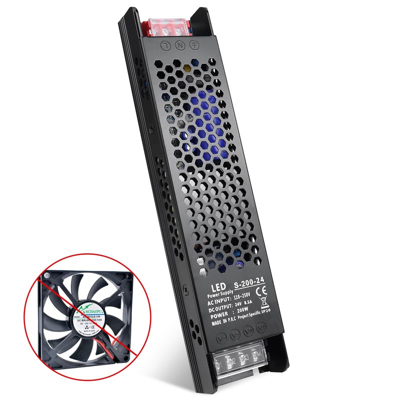 inShareplus DC 24V 8.5A 200W Switching Power Supply, AC 110~250V