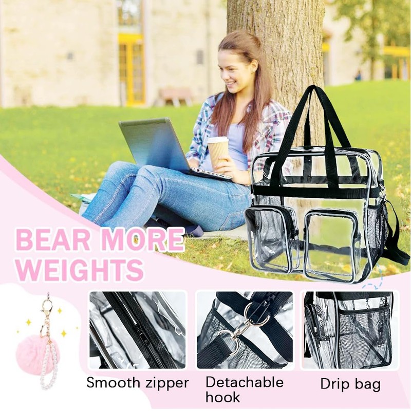 TotePrint Transparent Bag, Stadium Approved Shoulder Bag, 30 x 30