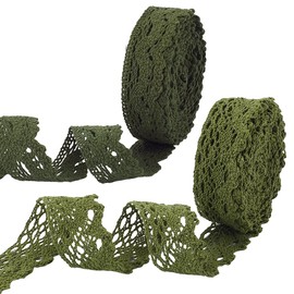 AHANDMAKER Cotton Lace Trim 10 Yards 2 Styles Green Lace Ribbon Vintage Sewing Crochet Ribbon Trim for DIY Craft Gift Wrapping Wedding Home Decoration