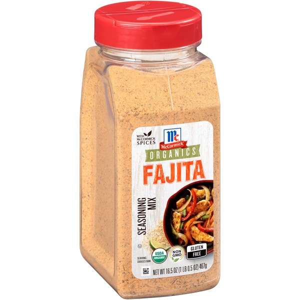 McCormick Organics Fajita Seasoning Mix (Gluten Free, Non-GMO), 16.5 oz