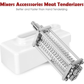 Slltto Meat Tenderizer for Kitchenaid Cuisinart Stand Mixer with Stainless Gears, White
