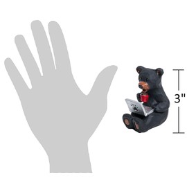 The Bridge Collection 3.13" Laptop Black Bear Figurine - Cabin, Mountain, Forest Decor for Home - Camping Decor - Office Worker Bear