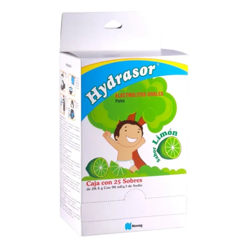 Hydrasor Electrolitos Orales Polvo Sabor Limón caja con 25 sobres