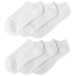 Jefferies Calcetines para niñas 2-6X sin costuras, paquete de 6 pares, Blanco, Large
