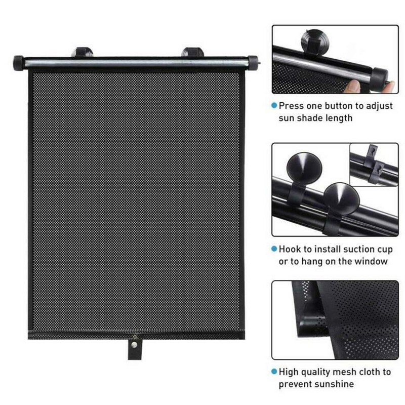 Car Side Window Sunshade 2pcs Car Retractable Side Window Sunshade