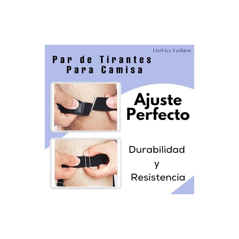 Par de Tirantes para Camisa 2 Sujetadores para Camisa Elasticos