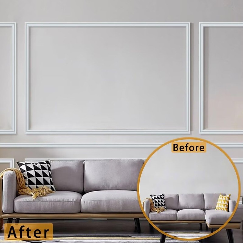Hungbak Peel and Stick Chair Rail Panel Molding Finish Trim