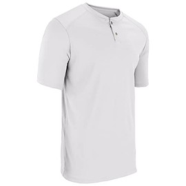 Champro Standard Turn Two Men's Lightweight Baseball/Softball Jersey, White, Adult X-Large