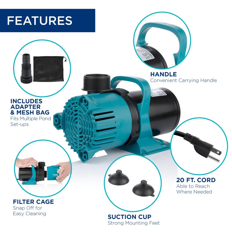 Alpine Corporation PEG3000 | 3000 GPH Vortex Energy-Saving Submersible Pump