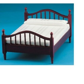 Classics Dollhouse Miniatures 1:12 Scale Double Bed, Mahogany #CLA10946