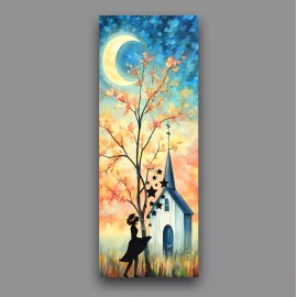 Art Walk in Grace girl walking by old church collectable bookmark unique reader gift