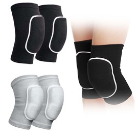 tintoke 2 pairs Volleyball Knee Pads,Youth Volleyball Knee Pads,Knee Pads Volleyball for Men Women,Knee Pads,Volleyball Knee Pads for Women Men, for playing ball, running, dancing, etc (Black+Gray)