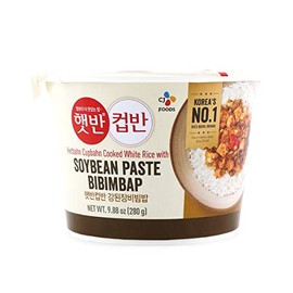 CJ Hetbahn Cupbahn Cooked White Rice with Soybean Paste Bibimbap 9.88oz (280g) (Pack of 12)