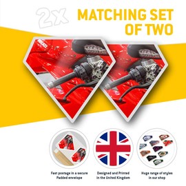 2 x Diamond Stickers 7.5 cm - Red Sports Bike Motorbike Biker Fun Decals for Laptops,Tablets,Luggage,Scrap Booking,Fridges, 12332