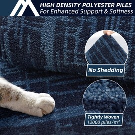 COSY HOMEER-Kitchen-Rugs-Non-Slip-Washable 24"x36"+24"x60" Absorbent Soft Kitchen Mats for Floor Polyester Kitchen Runner Rug Sets of 2 Standing Floor Mats for Sink Mat,Hallway,Laundry,Navy Blue