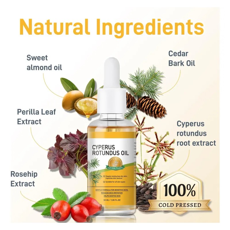 Aceite Natural De Cyperus Rotundus Para Depilación 30 Ml